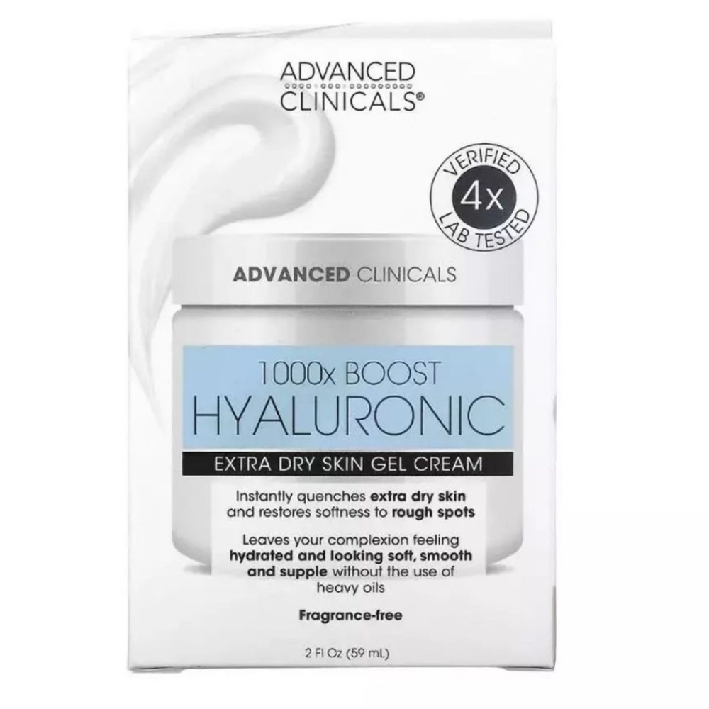 Advanced Clinicals Hyaluronic Acid Facial Cream Lotion For Face, 2 Fl Oz NWT!